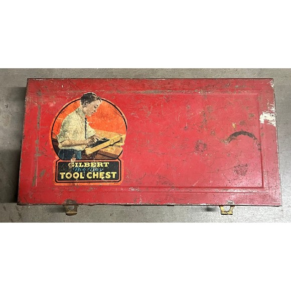 Vintage 1950’s Gilbert’s Tool Chest Metal Box - Picture 1 of 4